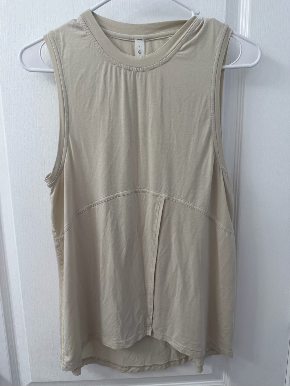 Lululemon Modal-Silk Blend Tie-Front Yoga Tank Top Natural Ivory (Size 4) - Picture 5 of 8
